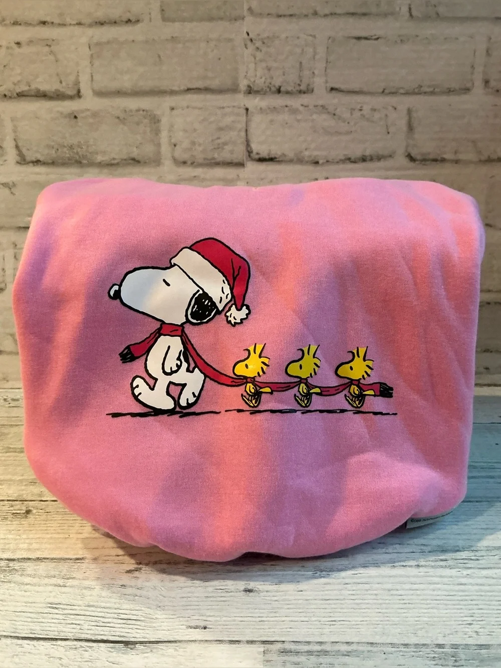 Berkshire Peanuts Size Small Snoopy & Woodstock Pink Dog Sweatshirt